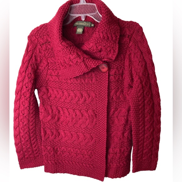 Irish Sweater Inis Crafts Merino Wool Size Small - Picture 1 of 2